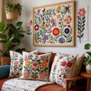 Embroidery home decor