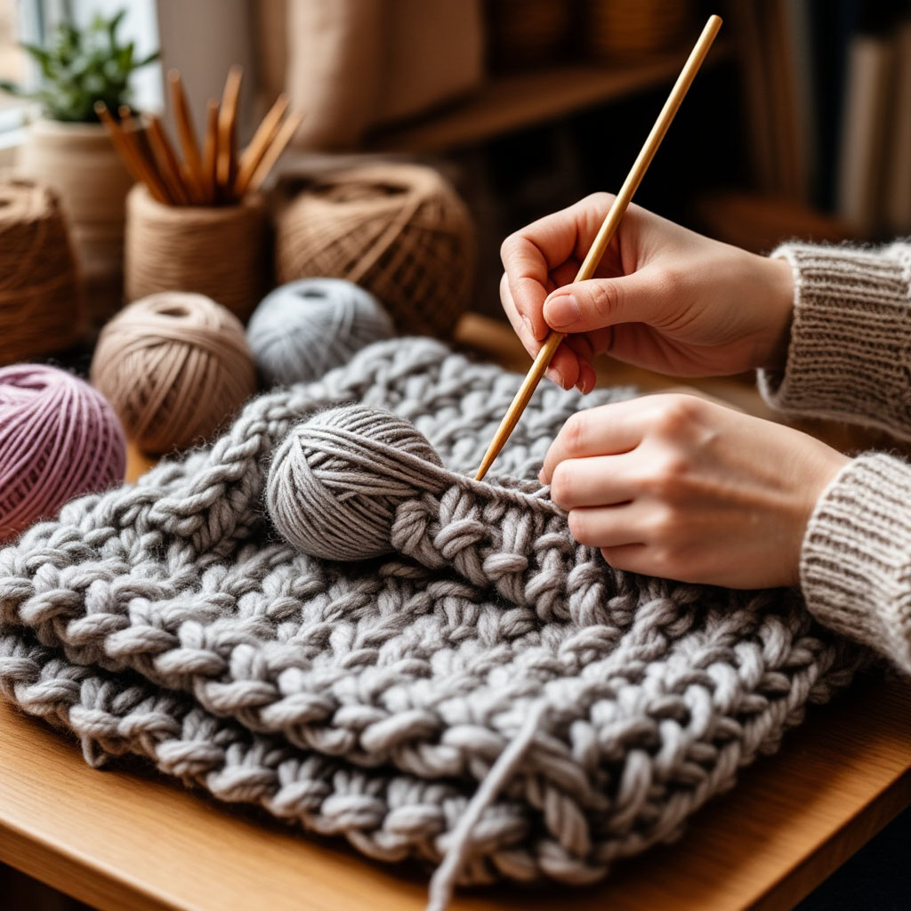Beginner-friendly knitting project