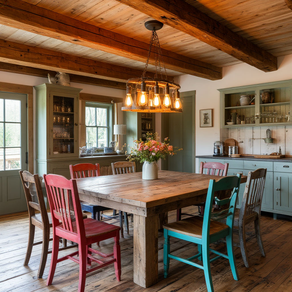 Budget dining room with DIY pendant light