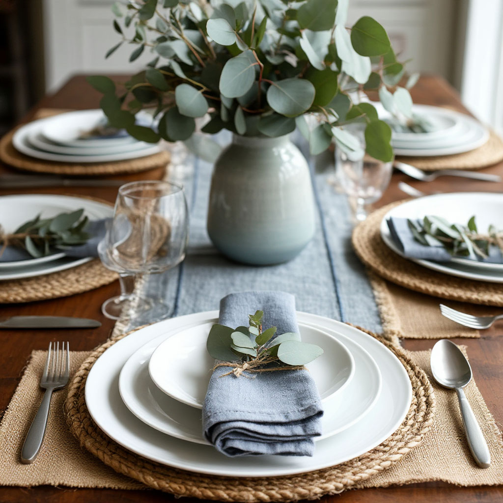 Budget table setting with textile upgrades