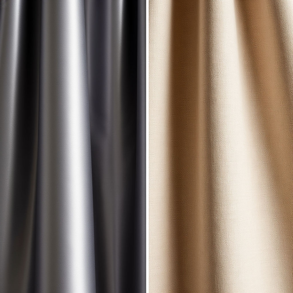 Comparison of synthetic and organic fabric with difference in texture