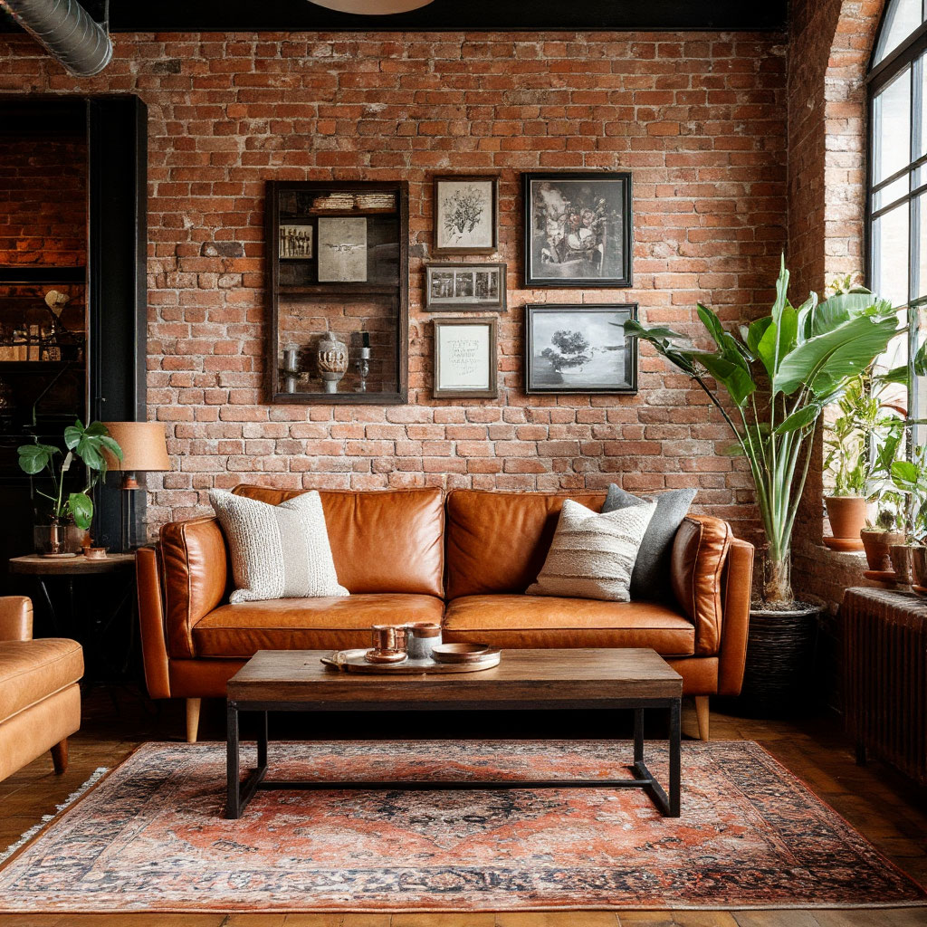 Cozy industrial living room