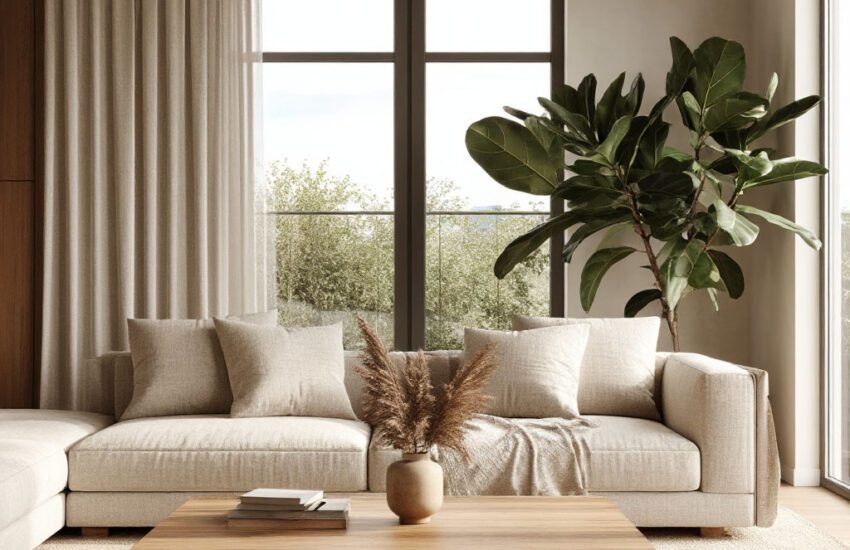 Cozy minimalism in a modern living room