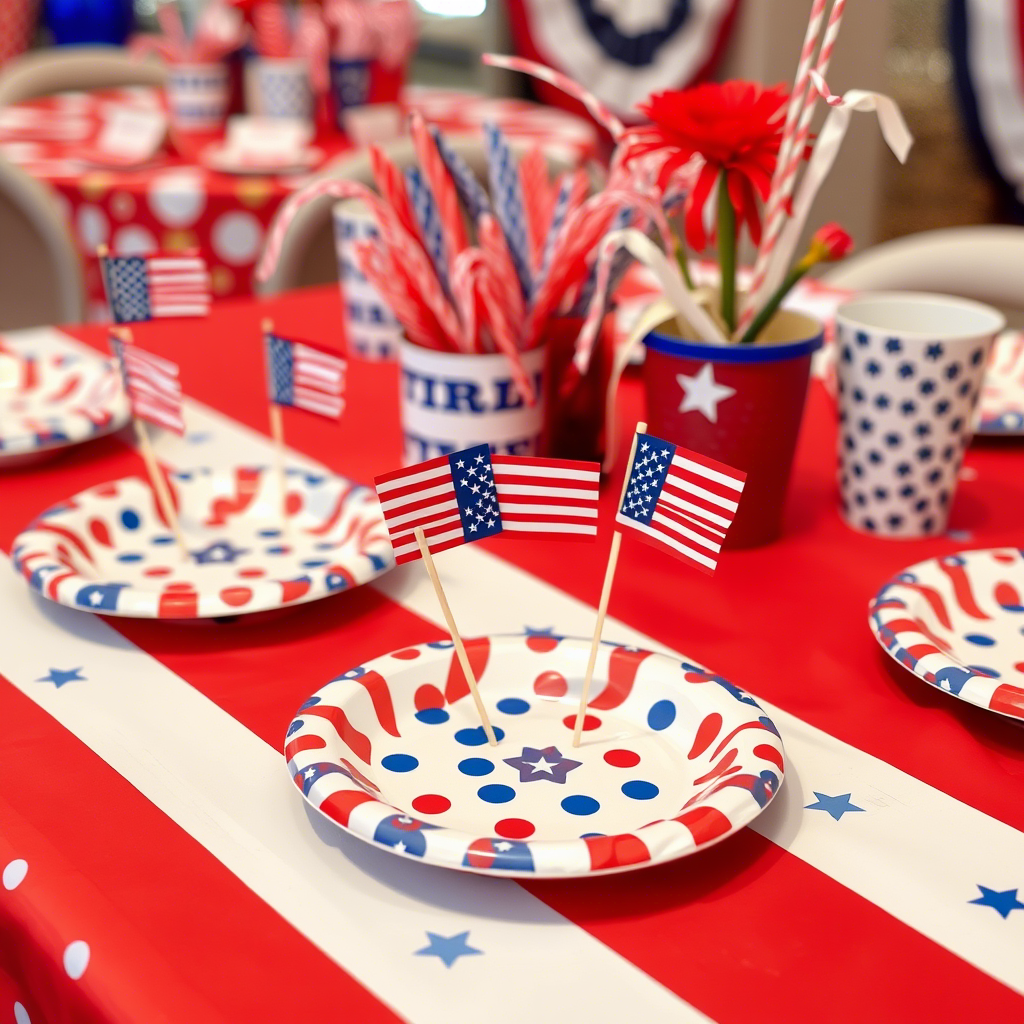 Festive 4th of July table setting