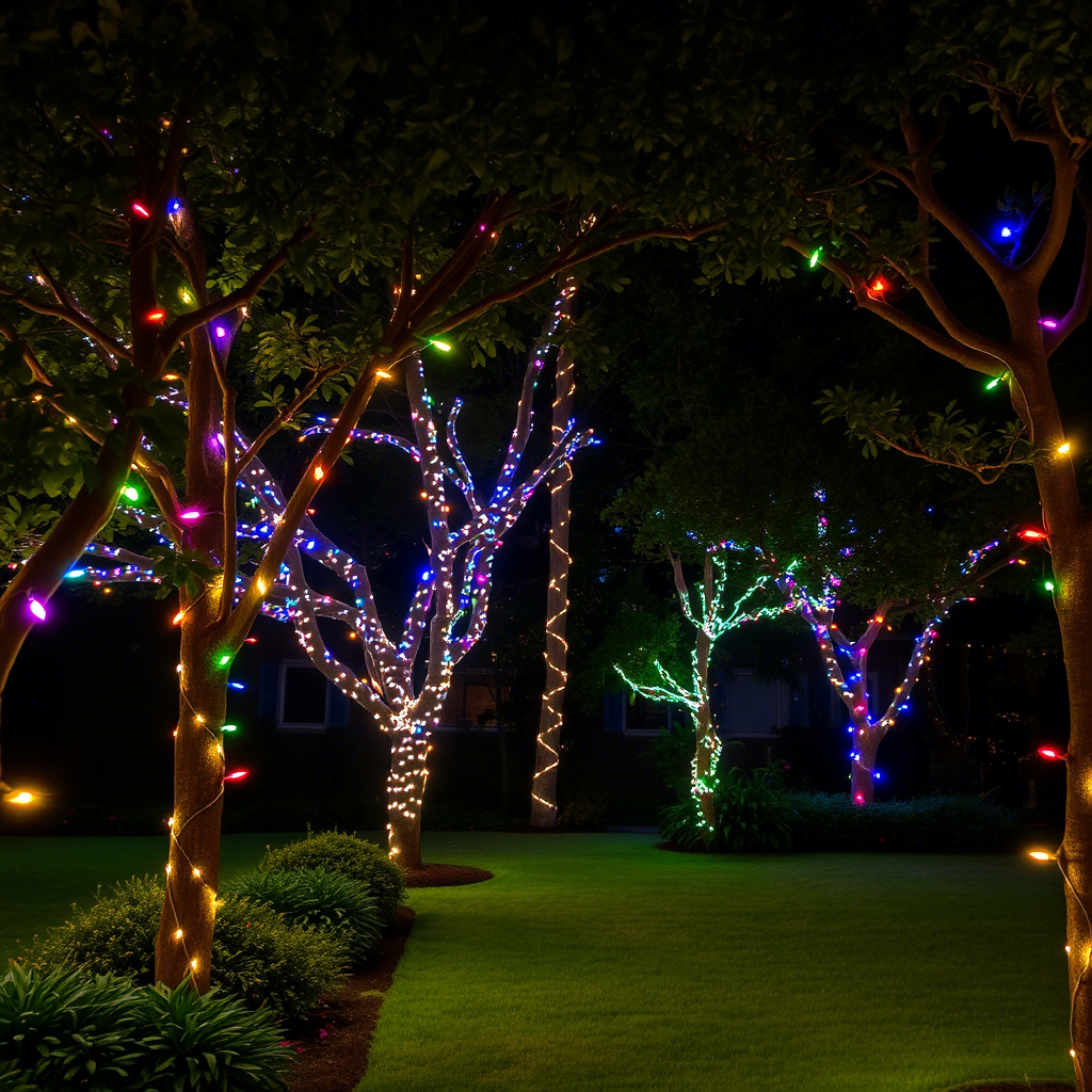 Firework-inspired backyard lighting