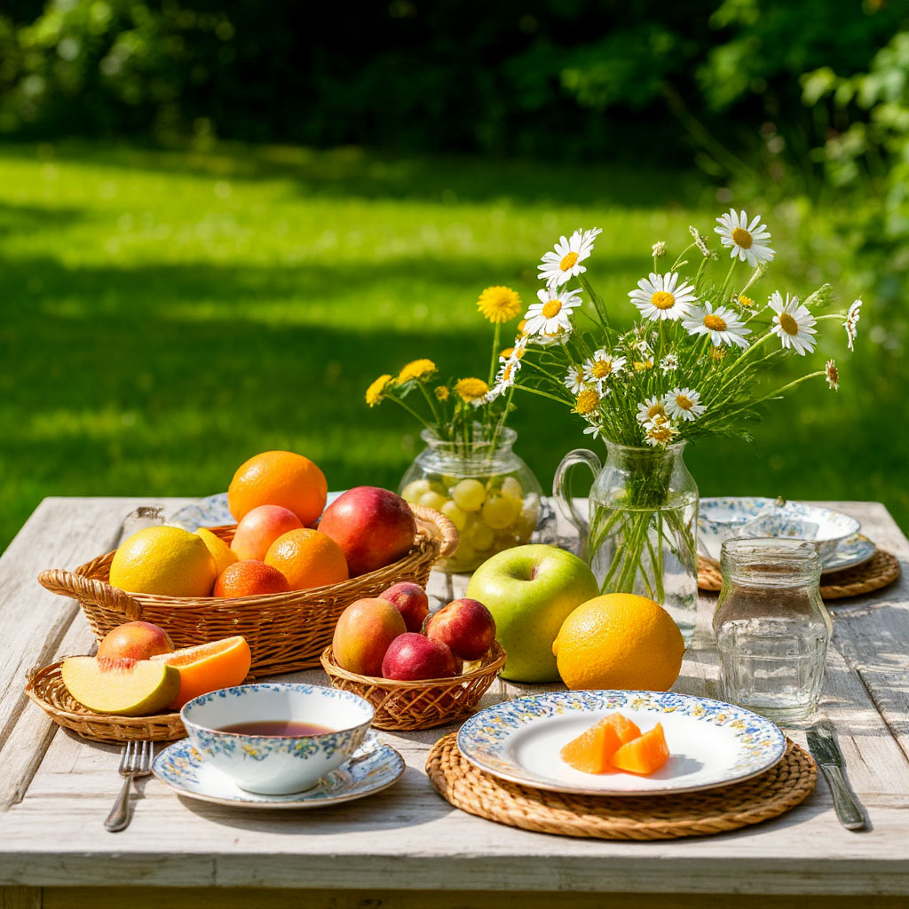 Garden breakfast table for Mother’s Day