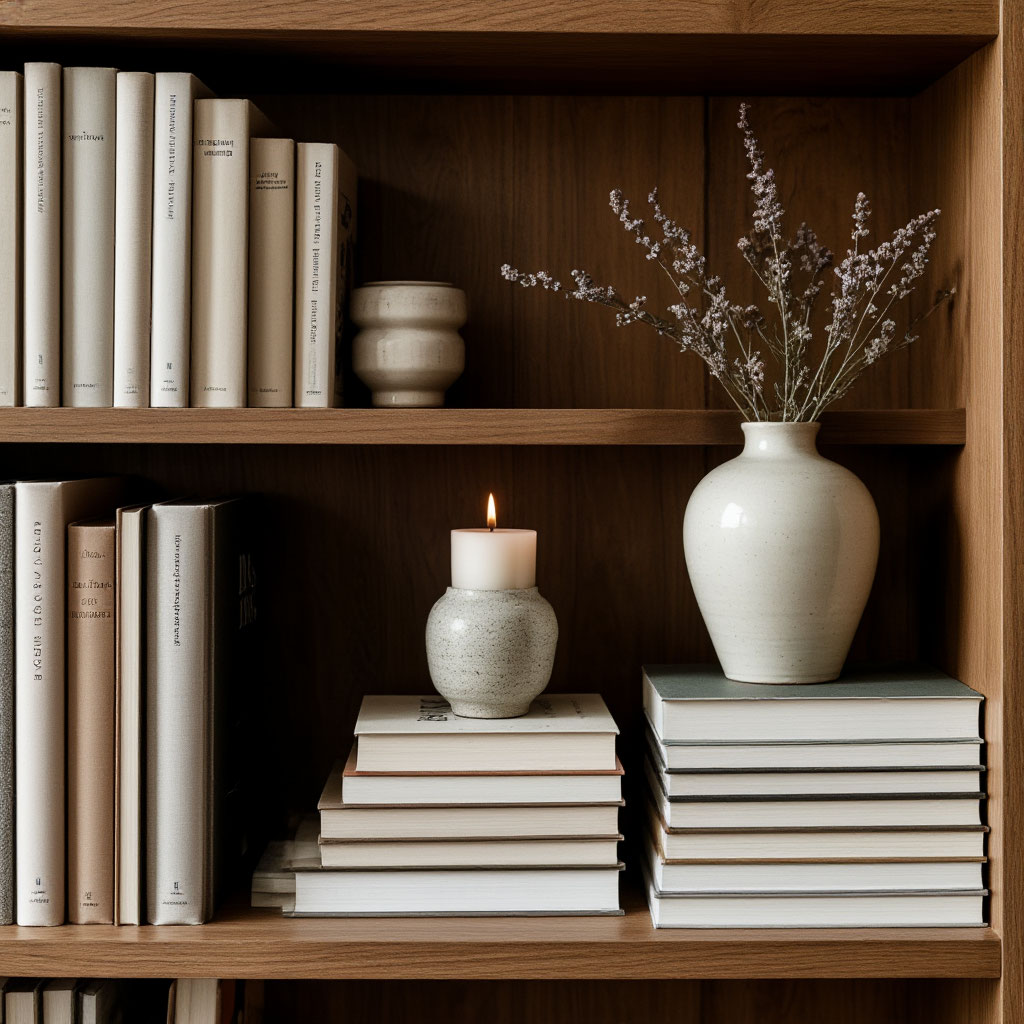 Minimalist Shelf with Accents