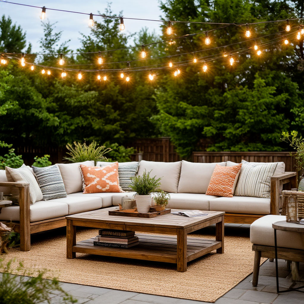Outdoor space styled like an indoor room
