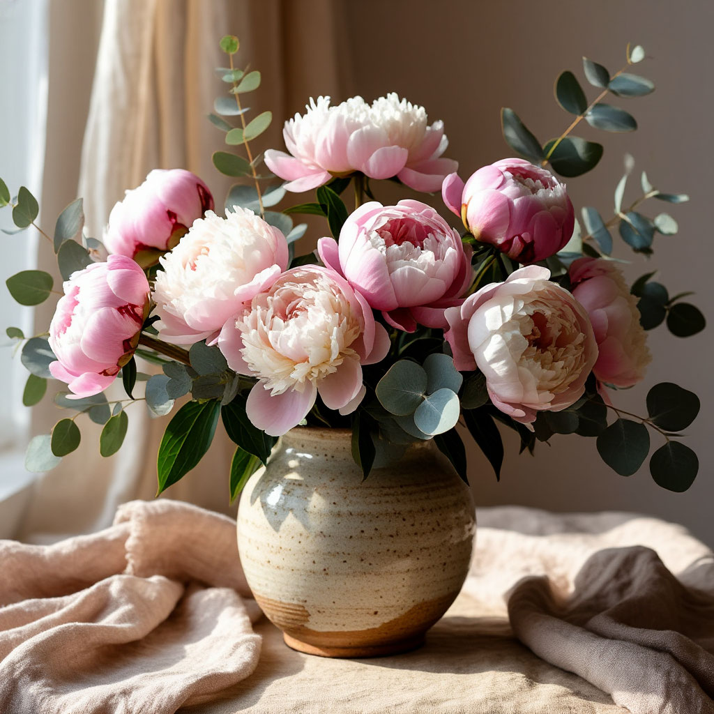 Peony floral centerpiece for Mother’s Day