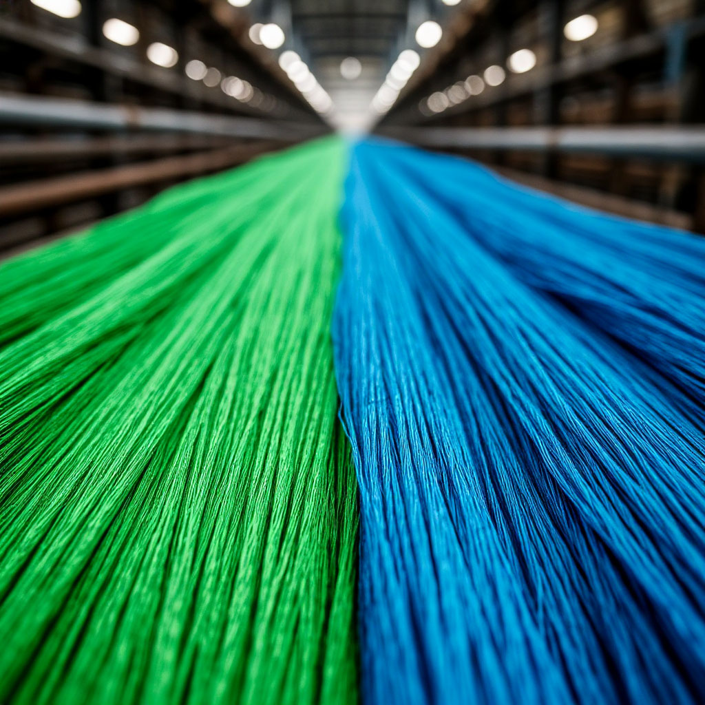 Recycling plastic bottles into textile fiber