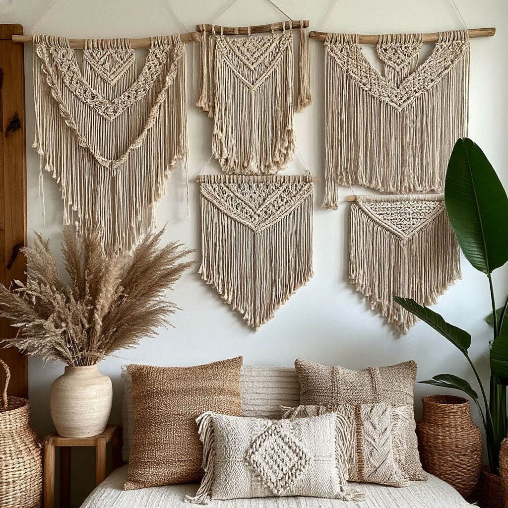 Textile art gallery wall ideas