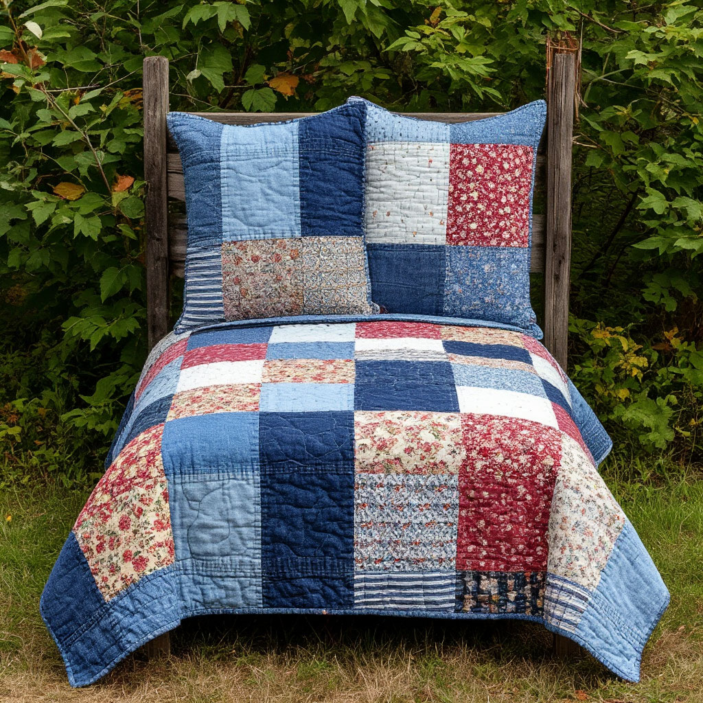 Upcycled denim quilt idea