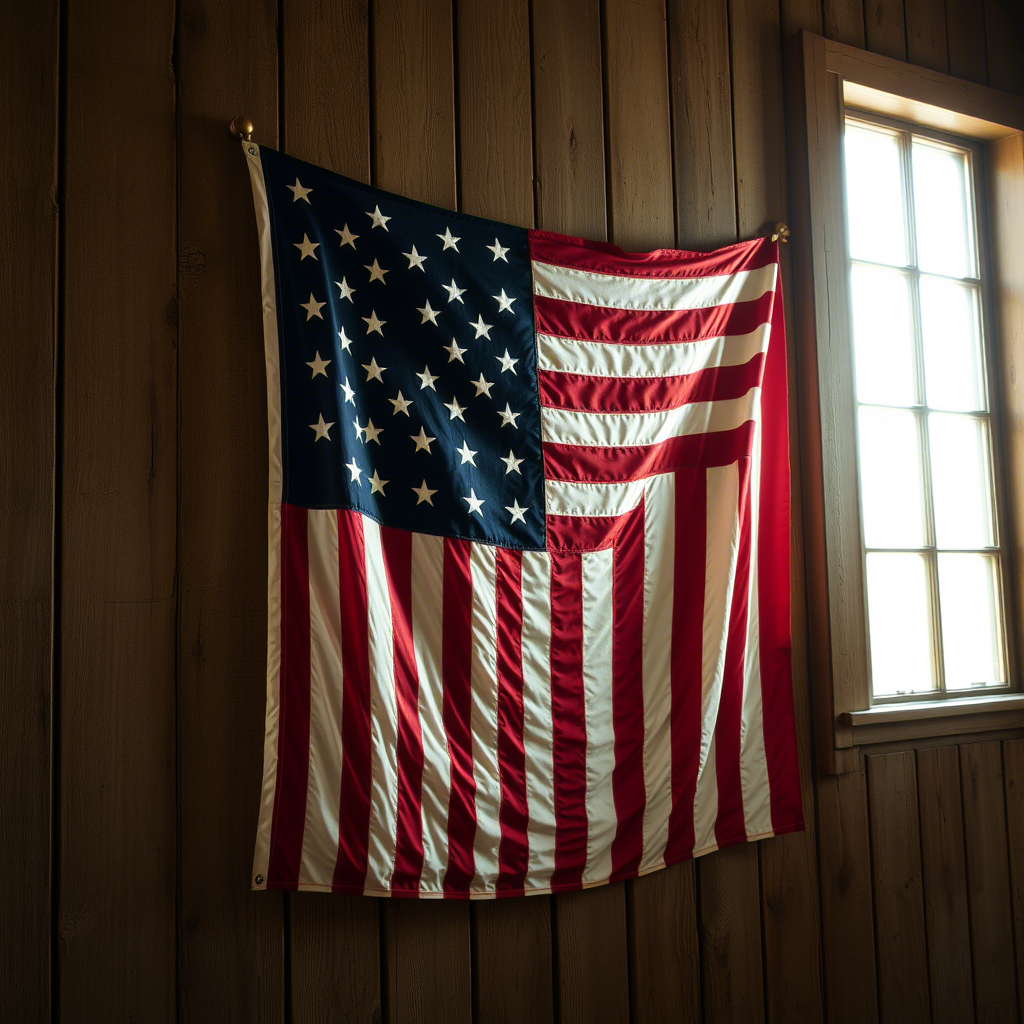 Vintage American flag wall decor