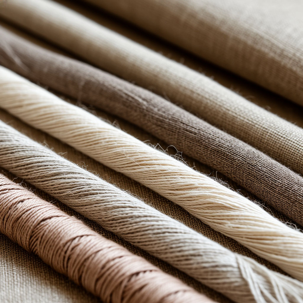 Hemp silk and cotton threads