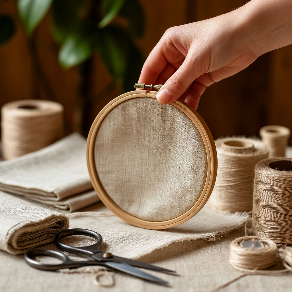 Sustainable sewing materials in use
